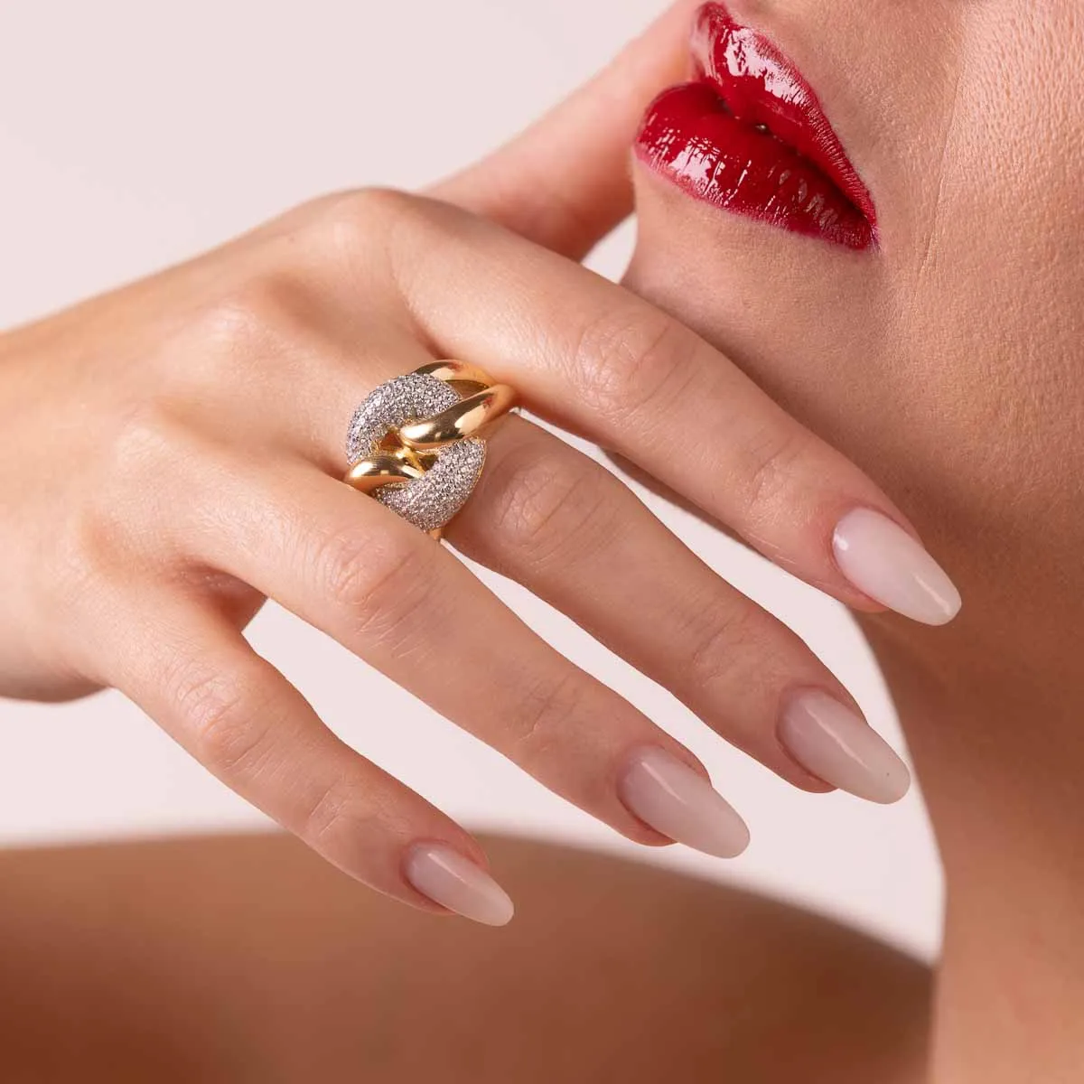 ULTIMA EDIZIONE noeud zircons blancs bague fantaisie