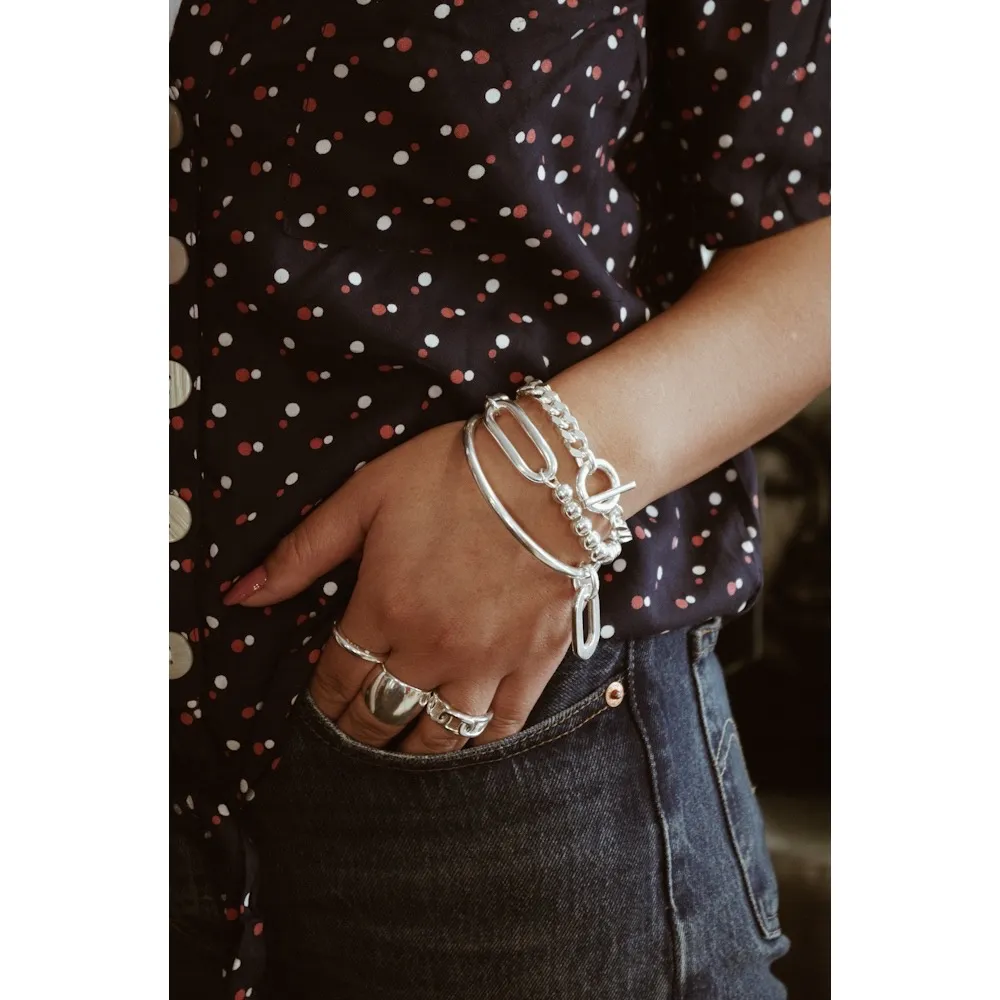 Secret de Cuir N°921 pack x6 bracelet perles argent