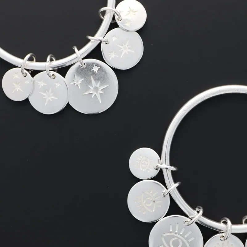 Secret de Cuir N°1406 jonc 5 pampilles plaqué argent