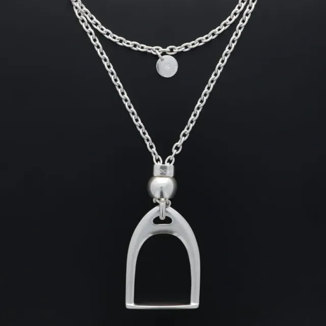 Secret de Cuir N°400 sautoir étrier XL plaqué argent