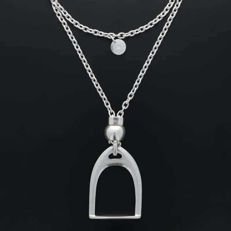 Secret de Cuir N°400 sautoir étrier XL plaqué argent