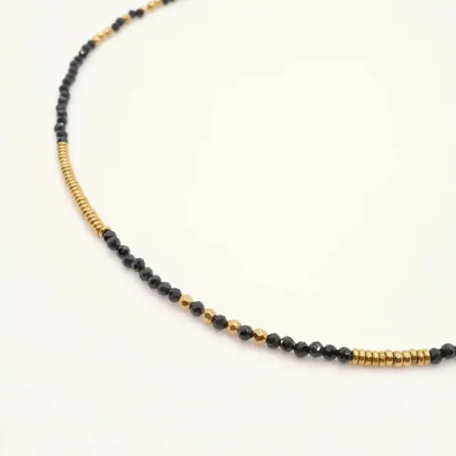 Cloralys Adélia collier agate noire 38 cm
