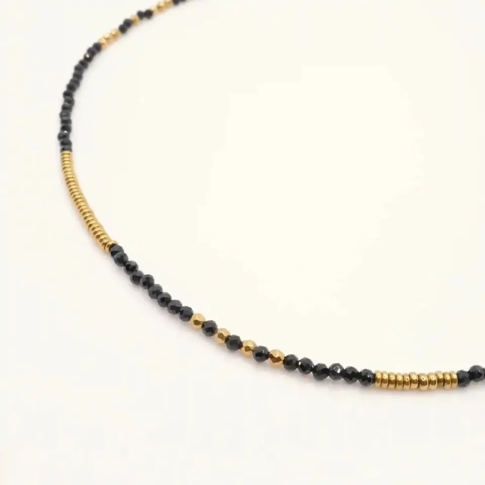 Cloralys Adélia collier agate noire 38 cm