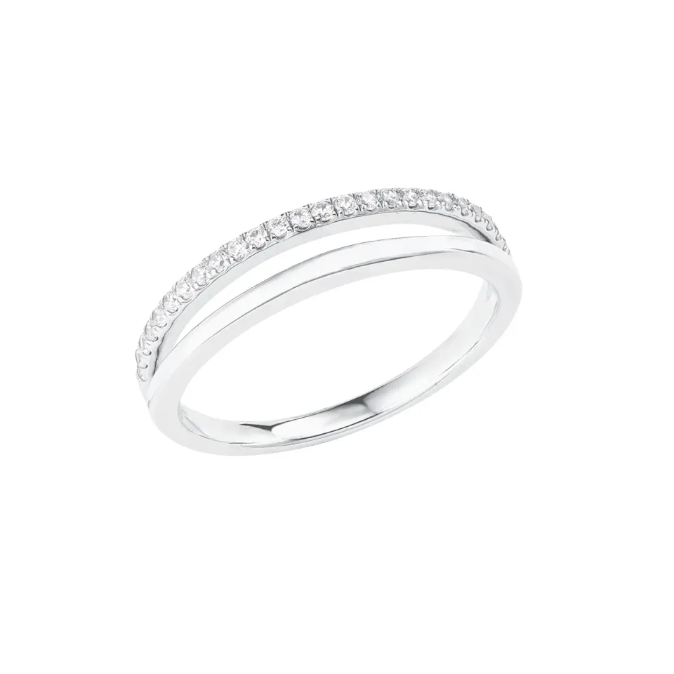 s.Oliver bague femme double rang argent 925 taille 58