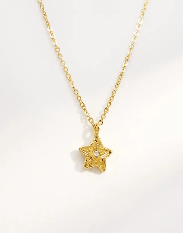 Elise Tsikis Waco collier étoile cristal blanc 40 cm