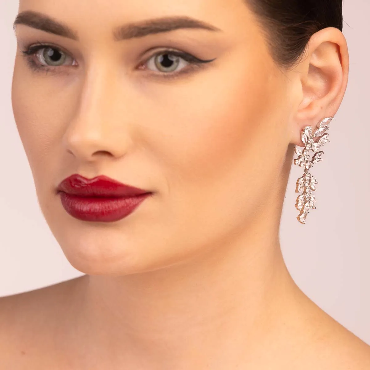 Ultima Edizione Ramage boucles zircons blancs argenté