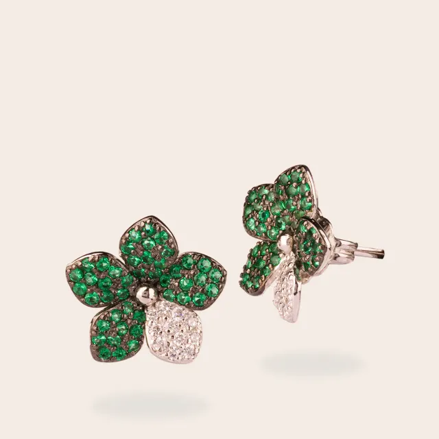 ULTIMA EDIZIONE fiore singolo pavé mini boucles d'oreilles fleur