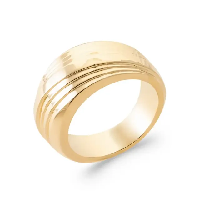 Oriana France Laïs bague plaqué or large striée