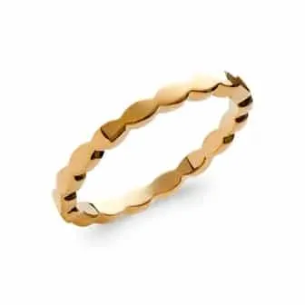 Oriana France Diana bague fine plaqué or ondulée