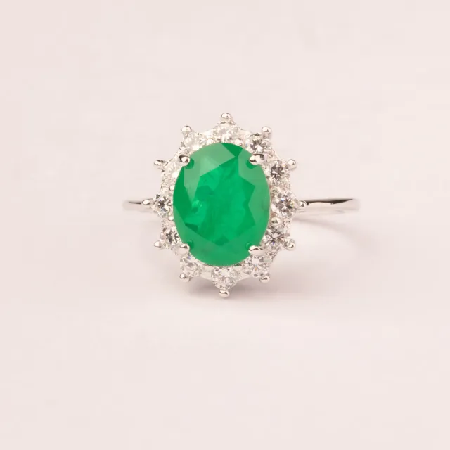 Ultima Edizione Ovale Corolla 10x8 mm bague zircon coloré