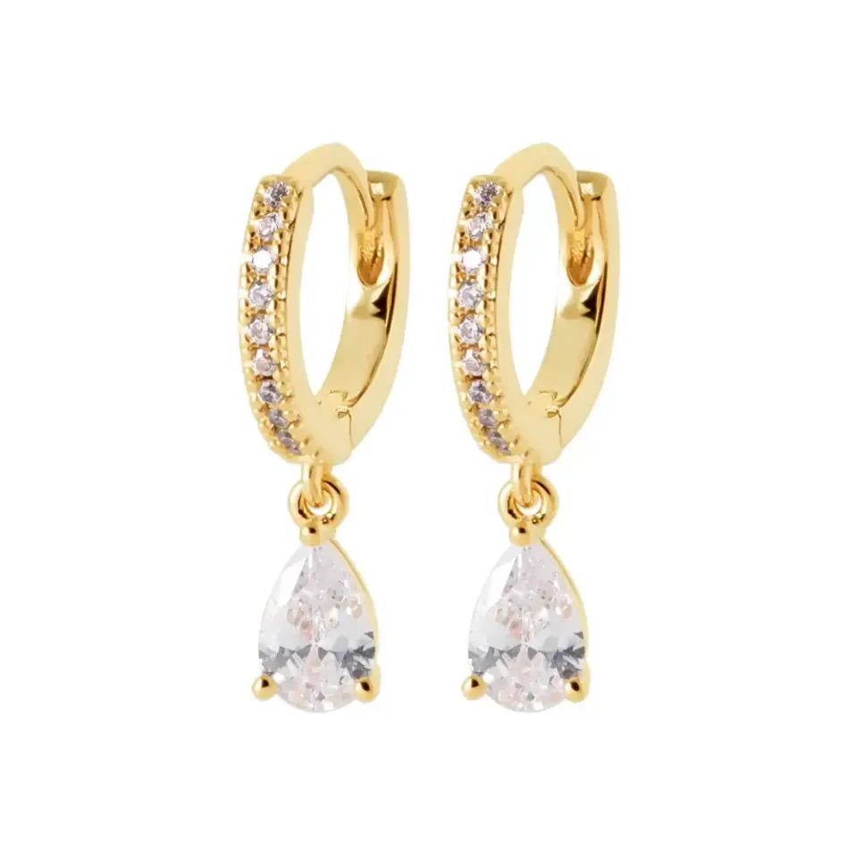 Oriana France pampilles goutte boucles d’oreilles créoles plaqué or