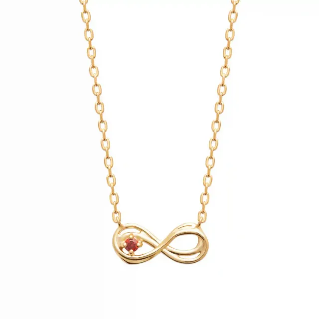 Oriana France Infini collier plaqué or pierre rouge