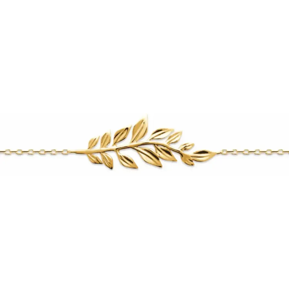 Oriana France branche de laurier bracelet plaqué or sans nickel