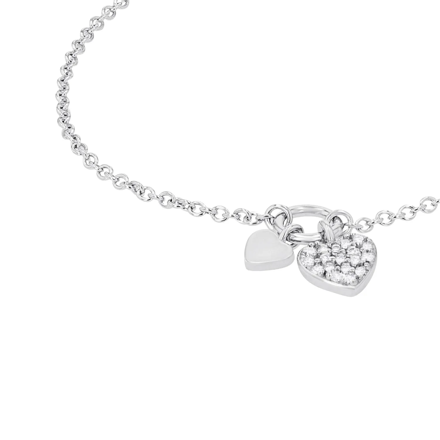 s.Oliver Bracelet Fille Argent 925 Cœur Blanc