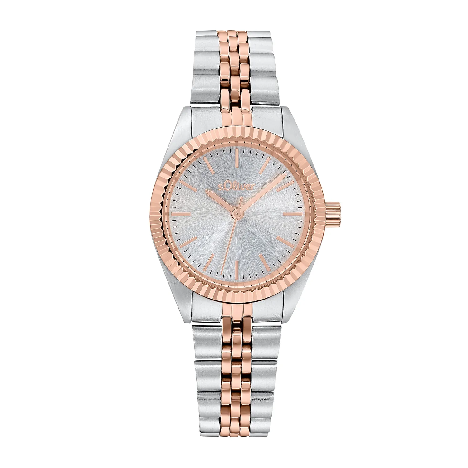 s.Oliver montre femme acier rosé cadran noir
