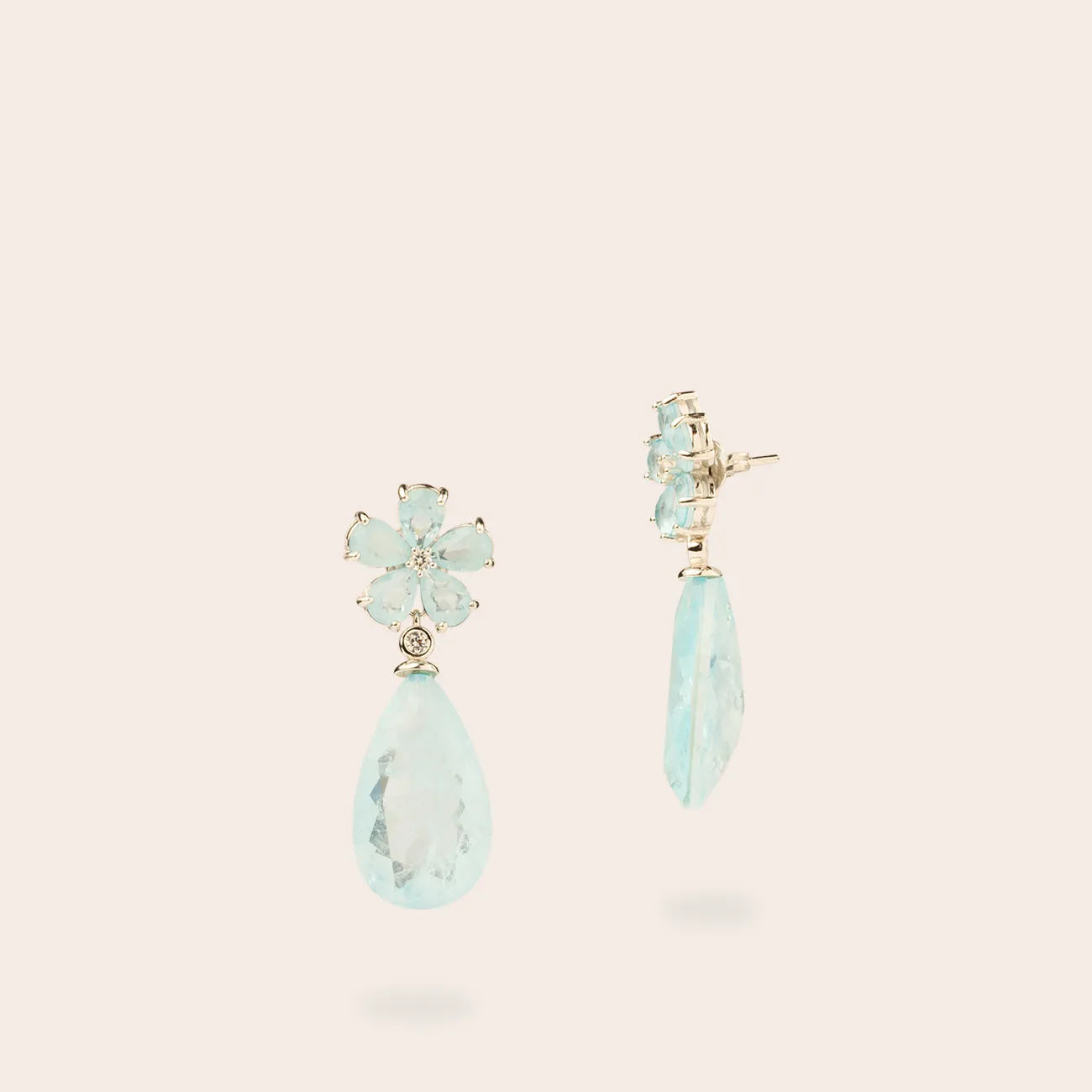 Ultima Edizione Fleur et Goutte boucles pendantes