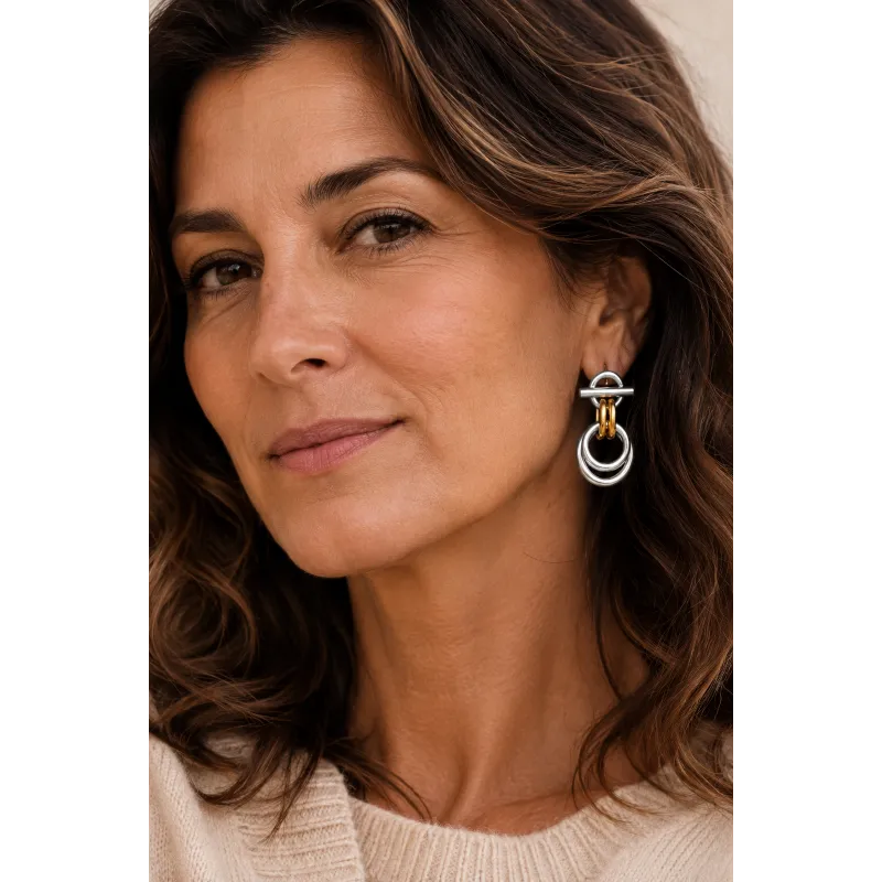 Secret de Cuir N°1708 Boucles Entrelacée Bicolore Doré