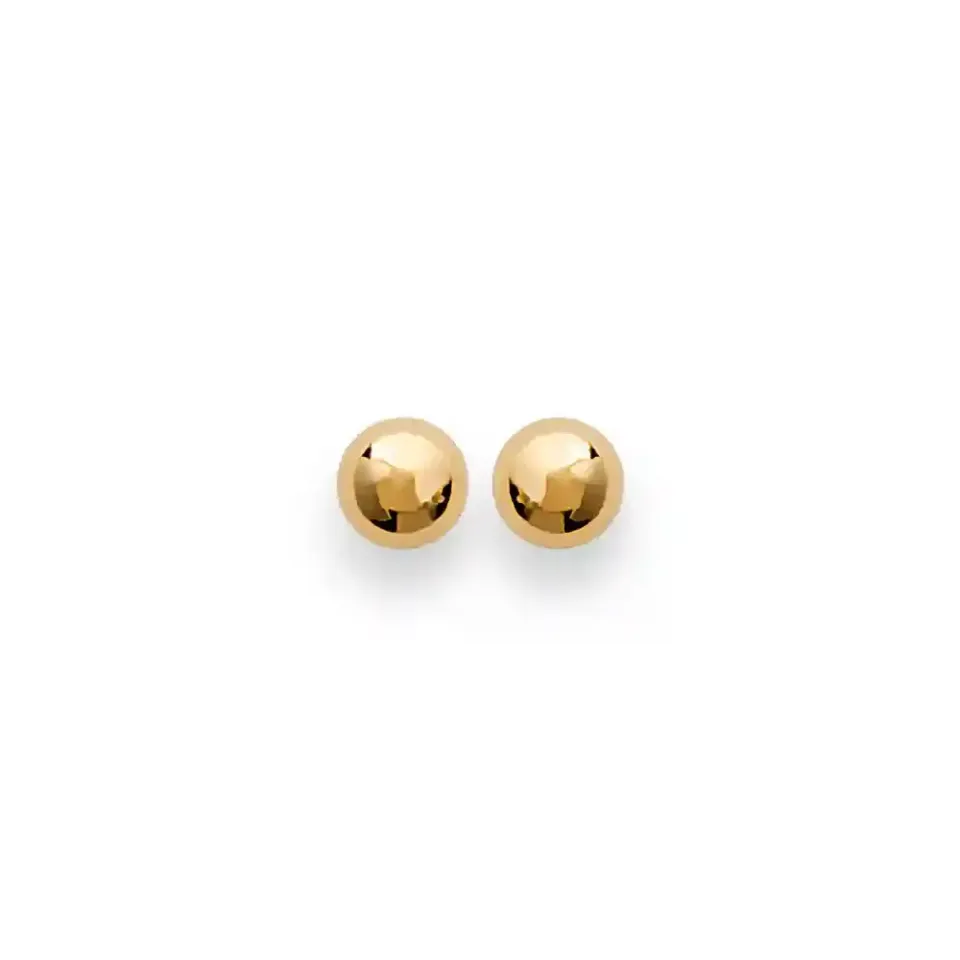 Oriana France puces boule 4 mm boucles d’oreilles plaqué or