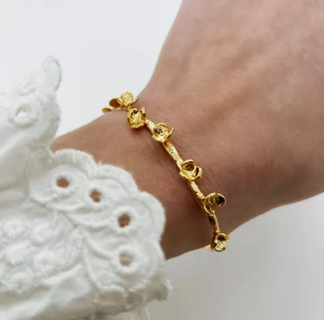 Elise Tsikis Teplice bracelet jonc fleurs or jaune
