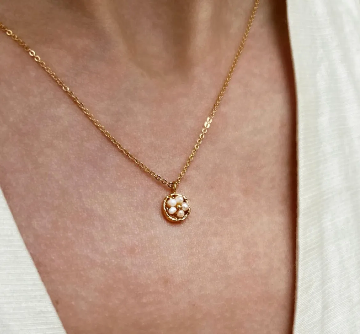Elise Tsikis Philea collier femme 40 cm rose
