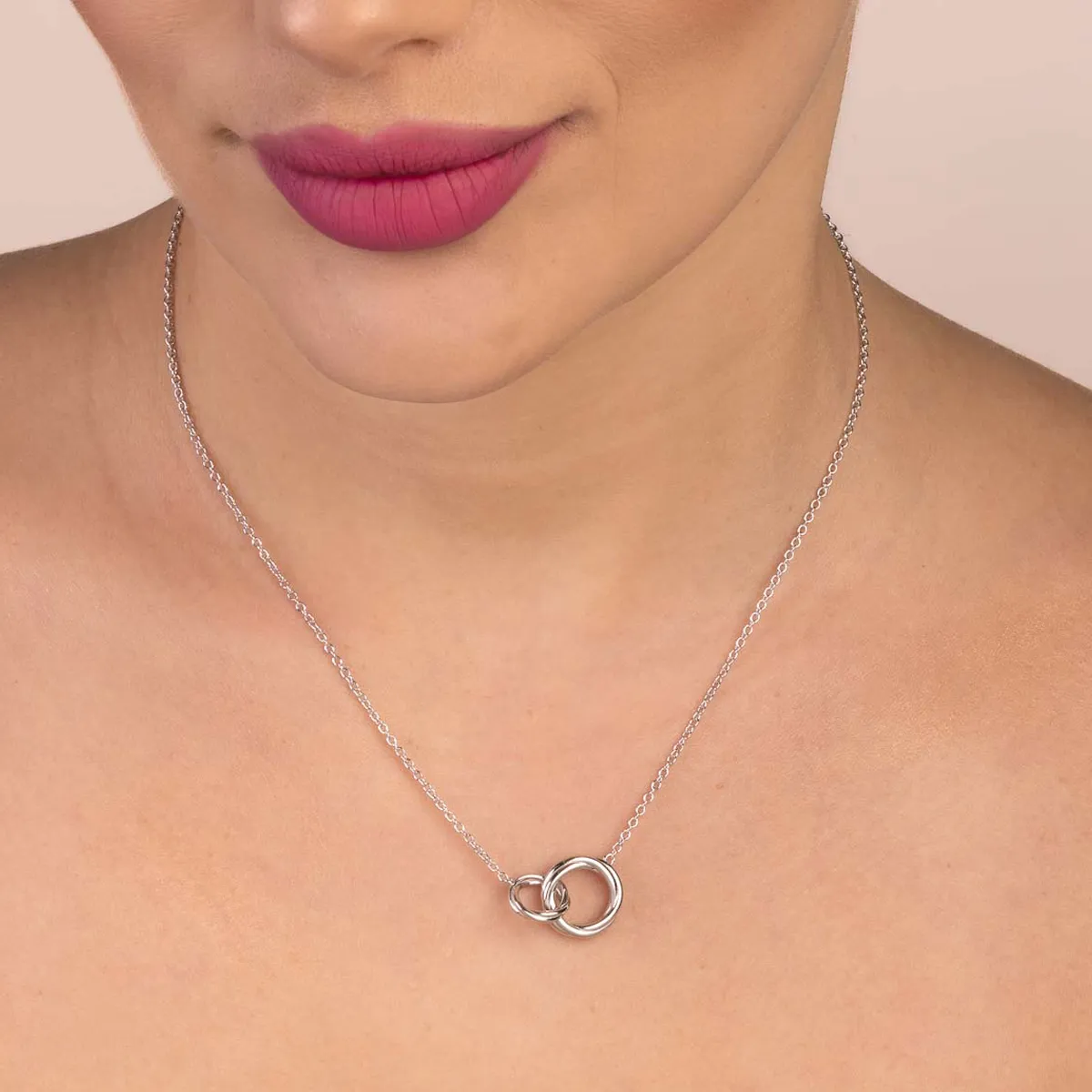 Ultima Edizione double rond lisse collier 2 anneaux