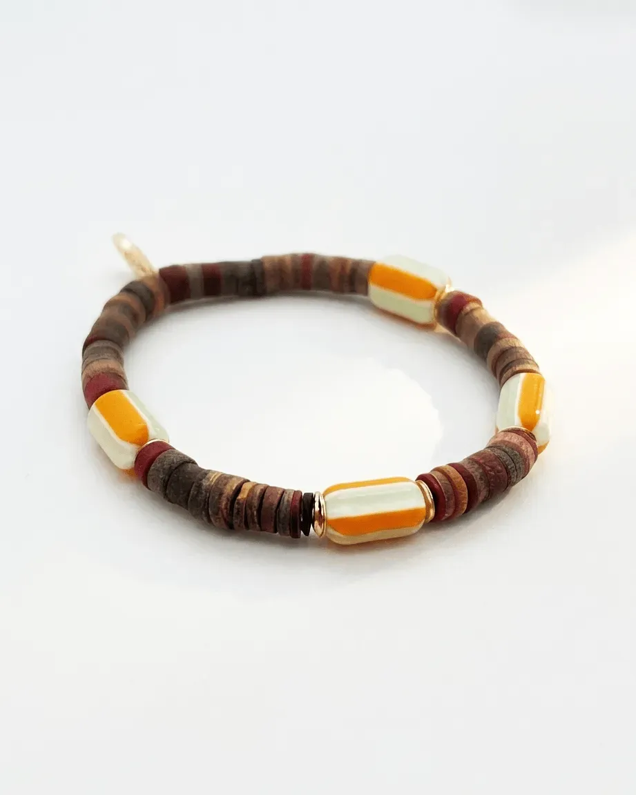 Elise Tsikis Bussola bracelet élastique pierres couleur
