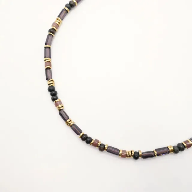 Cloralys Roméa collier agate noire 35 cm