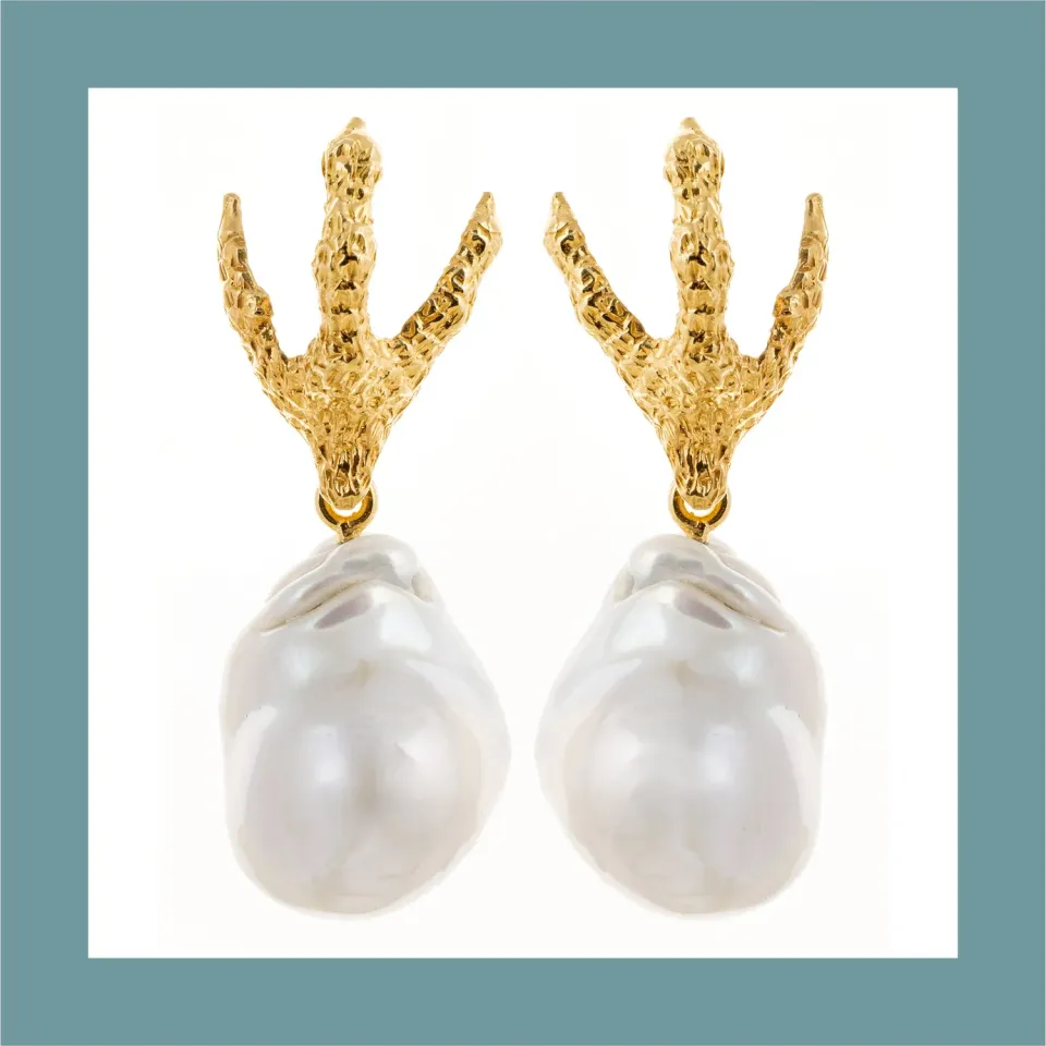 Lorella Tamberi Artemis Talon boucles d'oreilles perle baroque