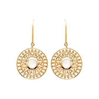 Oriana France arabesques boucles pendantes pierre de lune