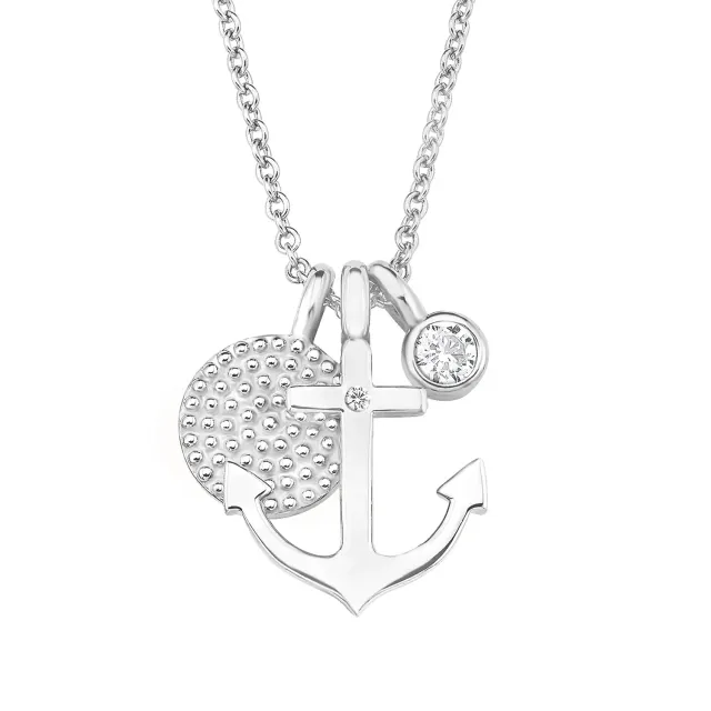 s.Oliver Collier Femme Argent 925 Ancre Zircone