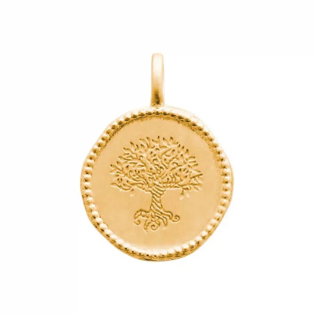 Oriana France Arbre de Vie pendentif plaqué or médaillon