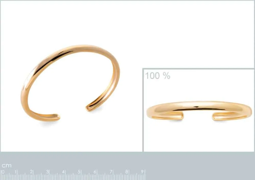 Oriana France jonc bombé bracelet plaqué or 18 carats lisse