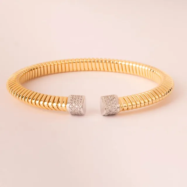 Ultima Edizione bracelet bangle bicolore plaqué or