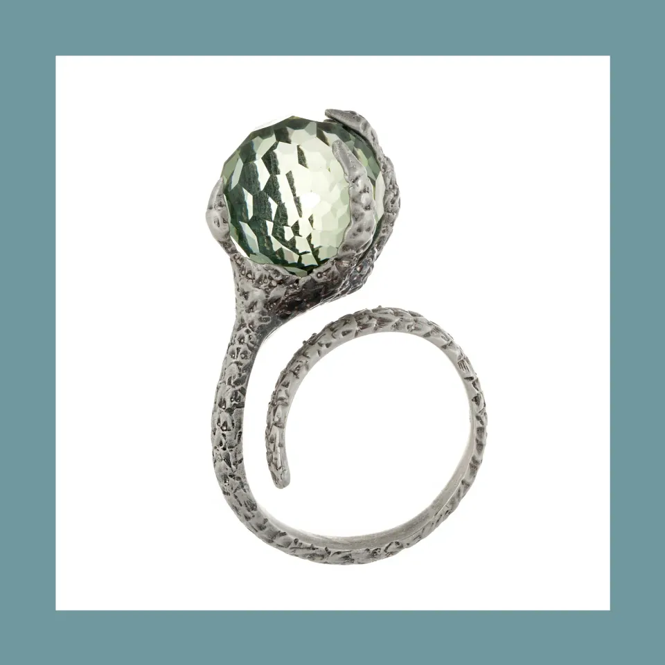 Lorella Tamberi Canal Artemis bague griffe prasiolite taille 12