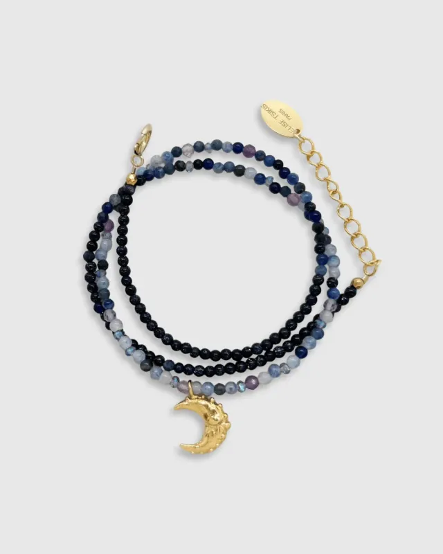 Elise Tsikis Songe collier lune perles femme 42 cm
