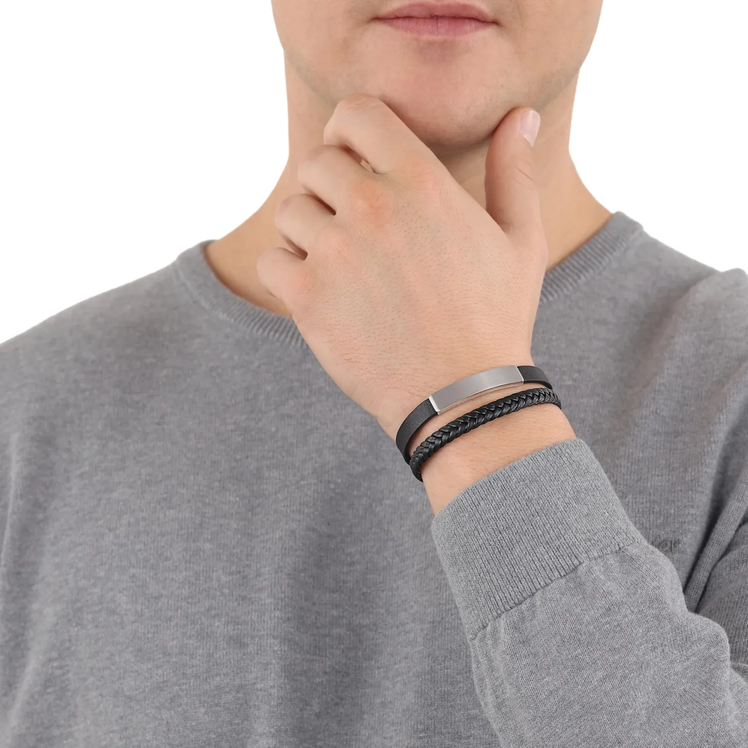 s.Oliver Collier homme sans motif argenté acier