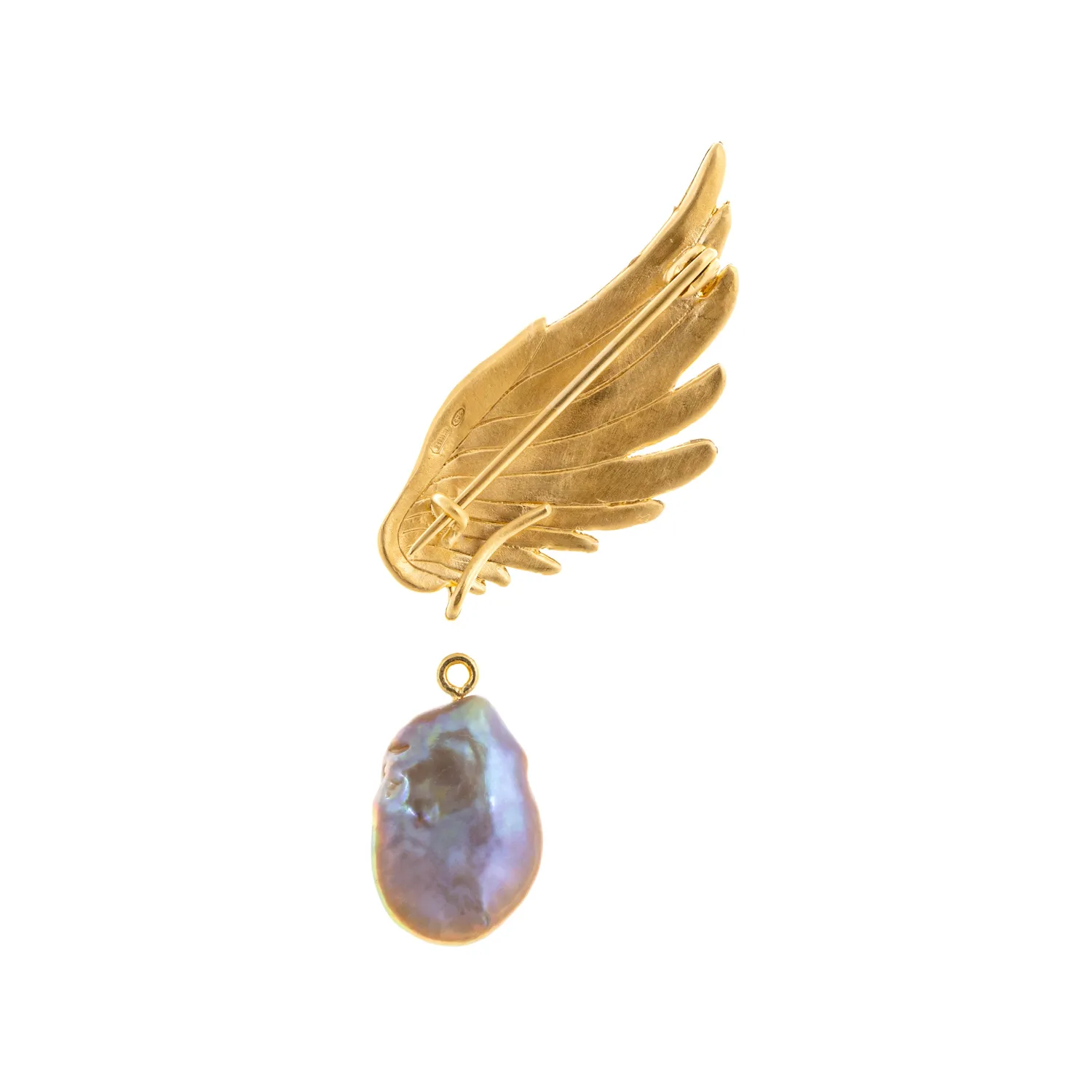 Lorella Tamberi Canal Artemis Aile broche perle baroque dorée