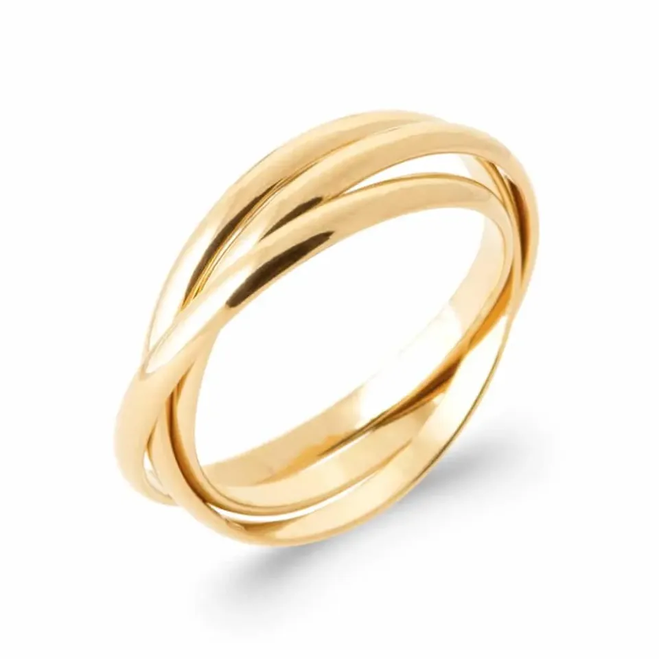 Oriana France trio anneaux entrelacés bague plaqué or 18 carats