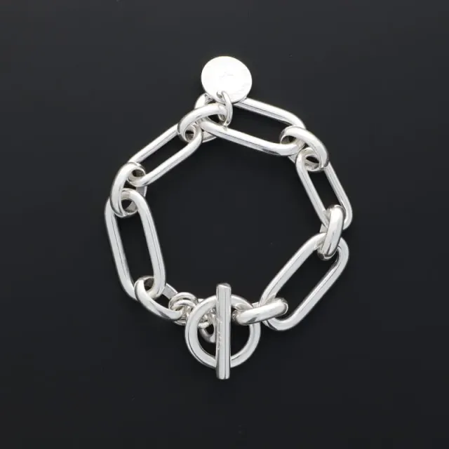 Secret de Cuir N°210 bracelet 3 rectangles mailles ovales M L