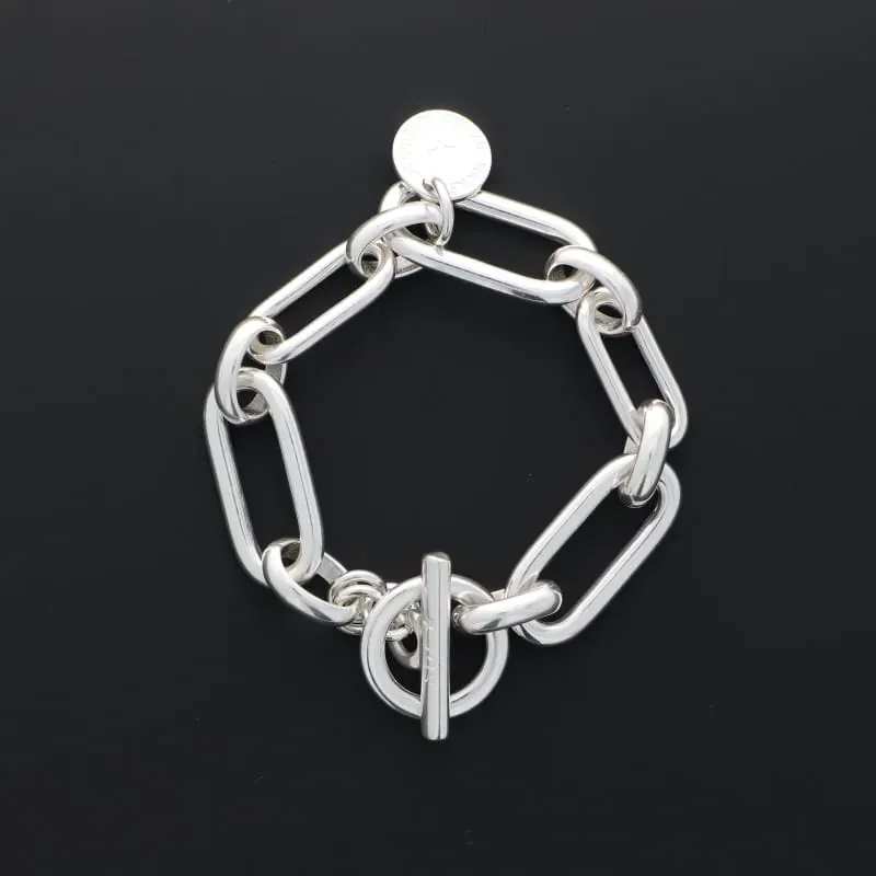 Secret de Cuir N°210 bracelet 3 rectangles mailles ovales M L