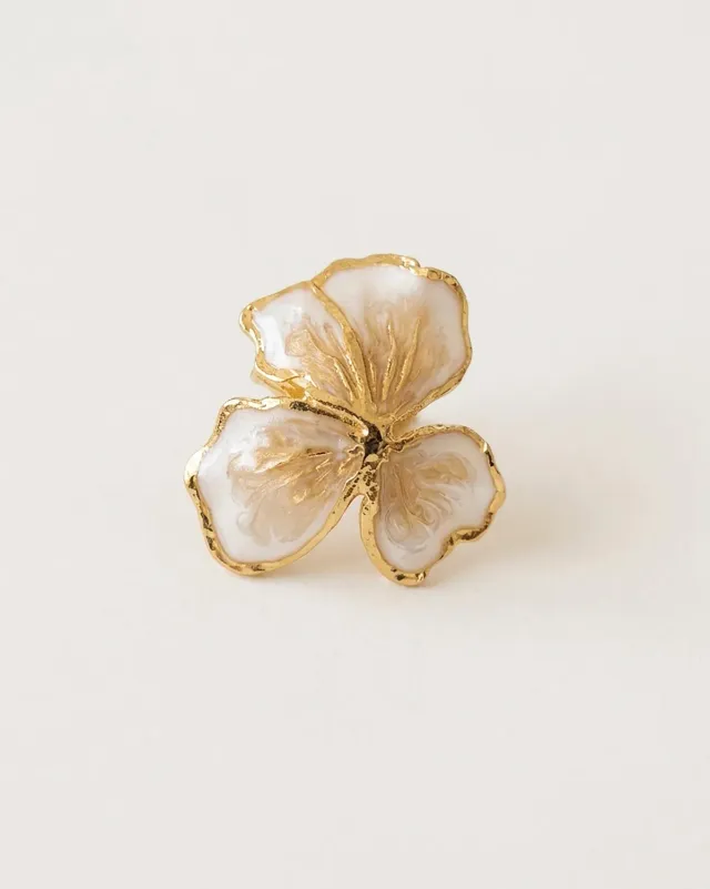 Elise Tsikis Elysia Medium bague fleur émaillée réglable