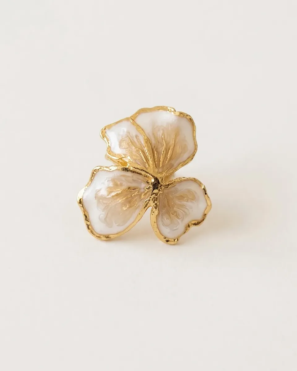 Elise Tsikis Elysia Medium bague fleur émaillée réglable