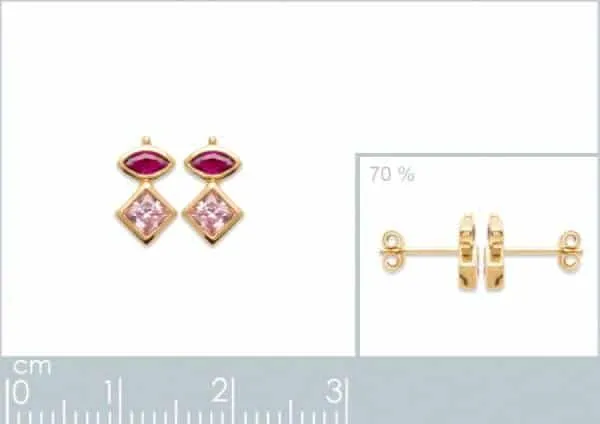 Oriana France Quartz boucles plaqué or rose vintage