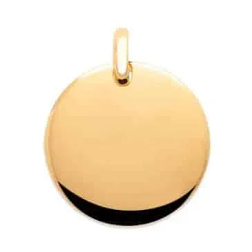 Oriana France pendentif médaillon rond plaqué or poli