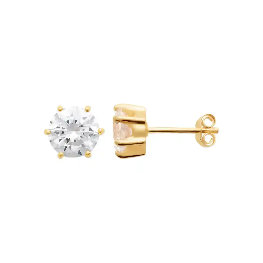 Oriana France zircon clous d’oreilles plaqué or hypoallergénique