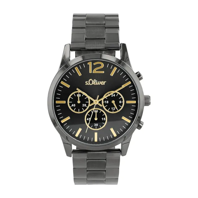 s.Oliver montre chronographe homme noir acier