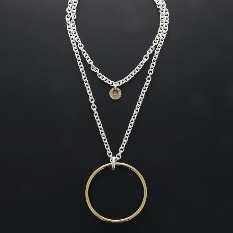 Secret de Cuir N°1638 sautoir 65 bicolore argent doré