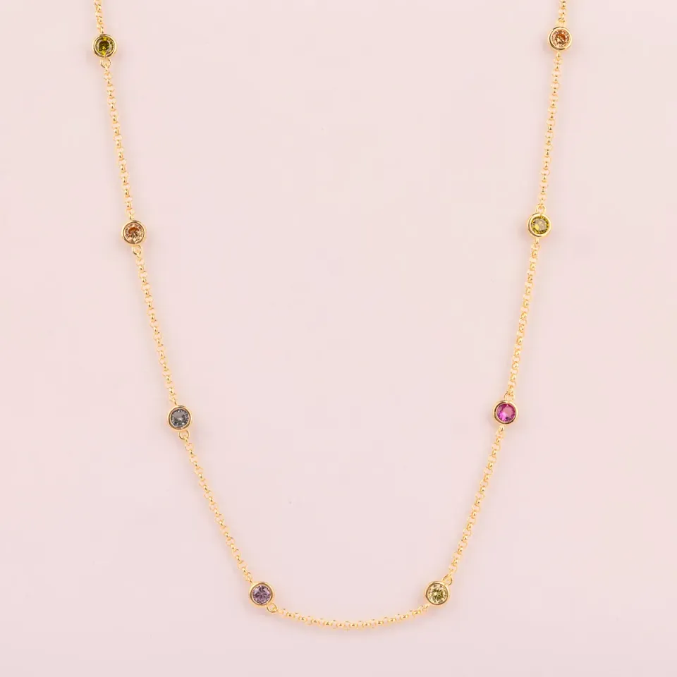 Ultima Edizione Zirconi Tondi Multicolor collier zircons multicolore