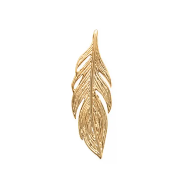 Oriana France plume pendentif plaqué or fin