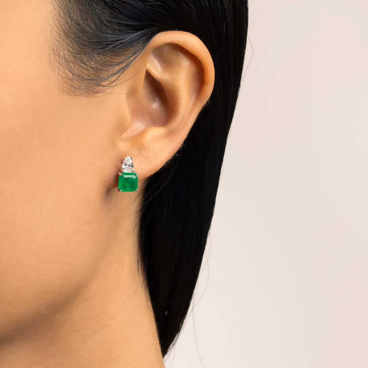 Ultima Edizione Drops boucles doreilles pierre carrée colorée